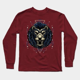 Blue Hair and blonde eyes Lion Long Sleeve T-Shirt